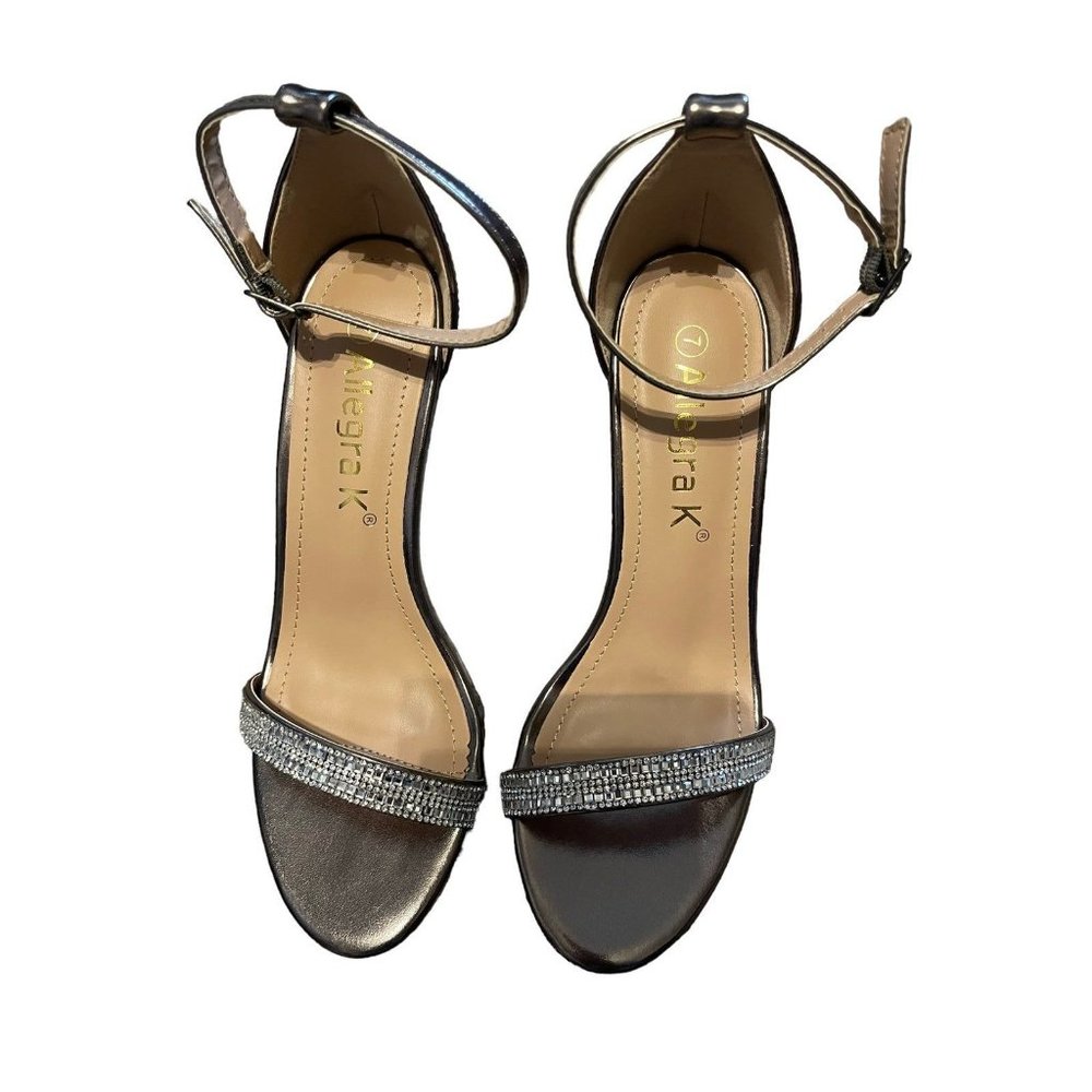 Allegra K Rhinestone stiletto‎ heel 7 BoxS772